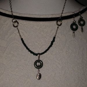 Hand lmade one of a kind earing and necklace set.